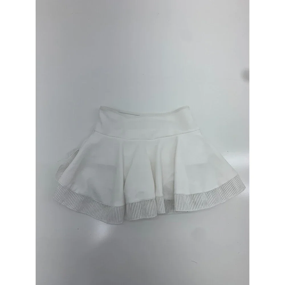 Girls White Ruffle Skirt Size Medium